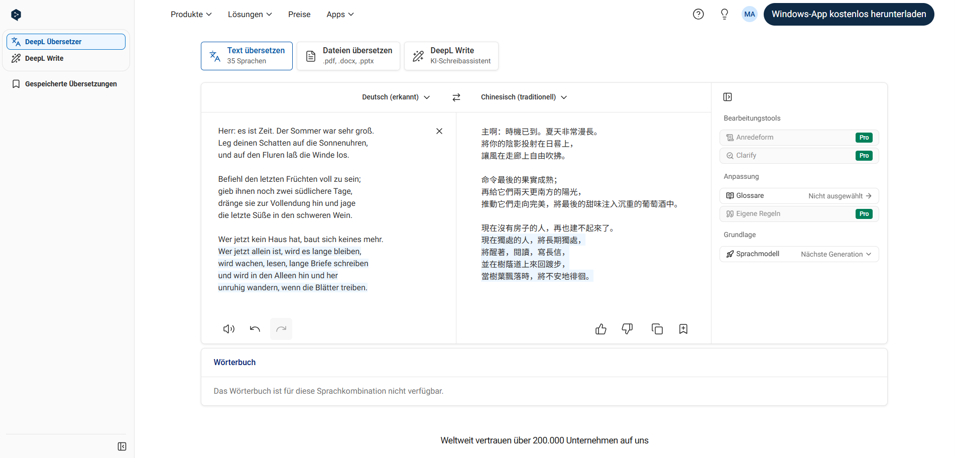 Demonstration übersetzung deutsch zu chinesisch