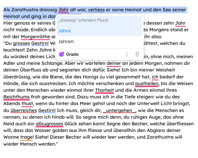 Grazie beim ausbessern