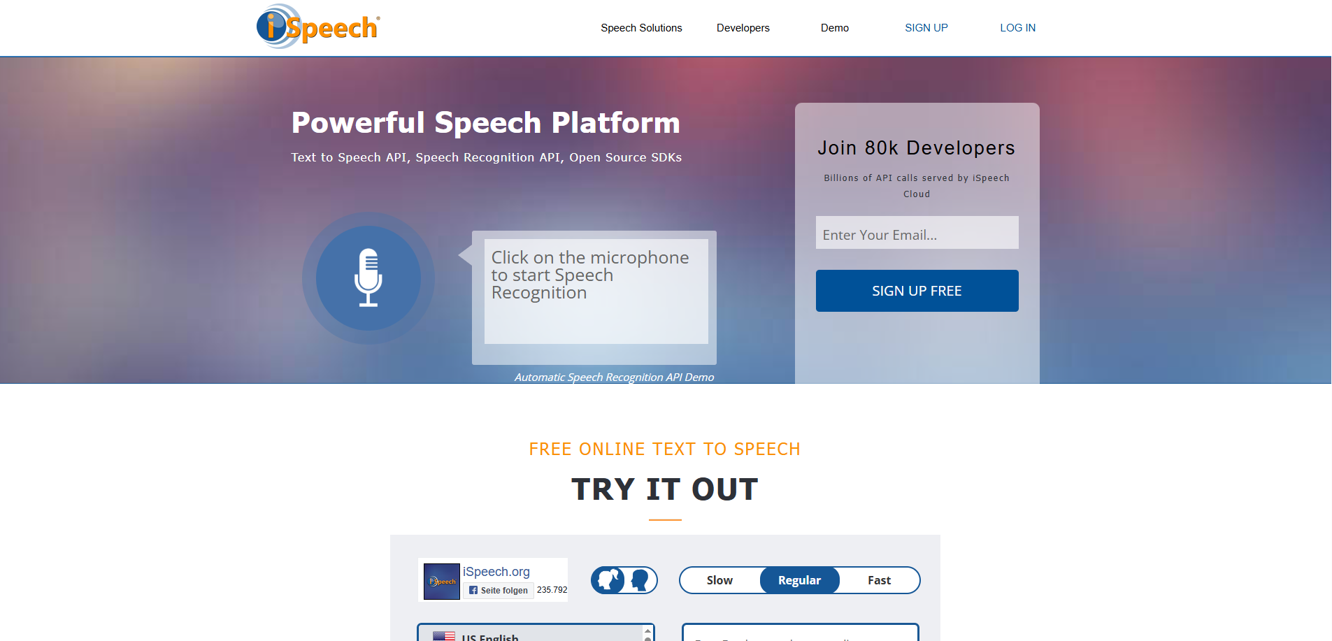 iSpeech Website