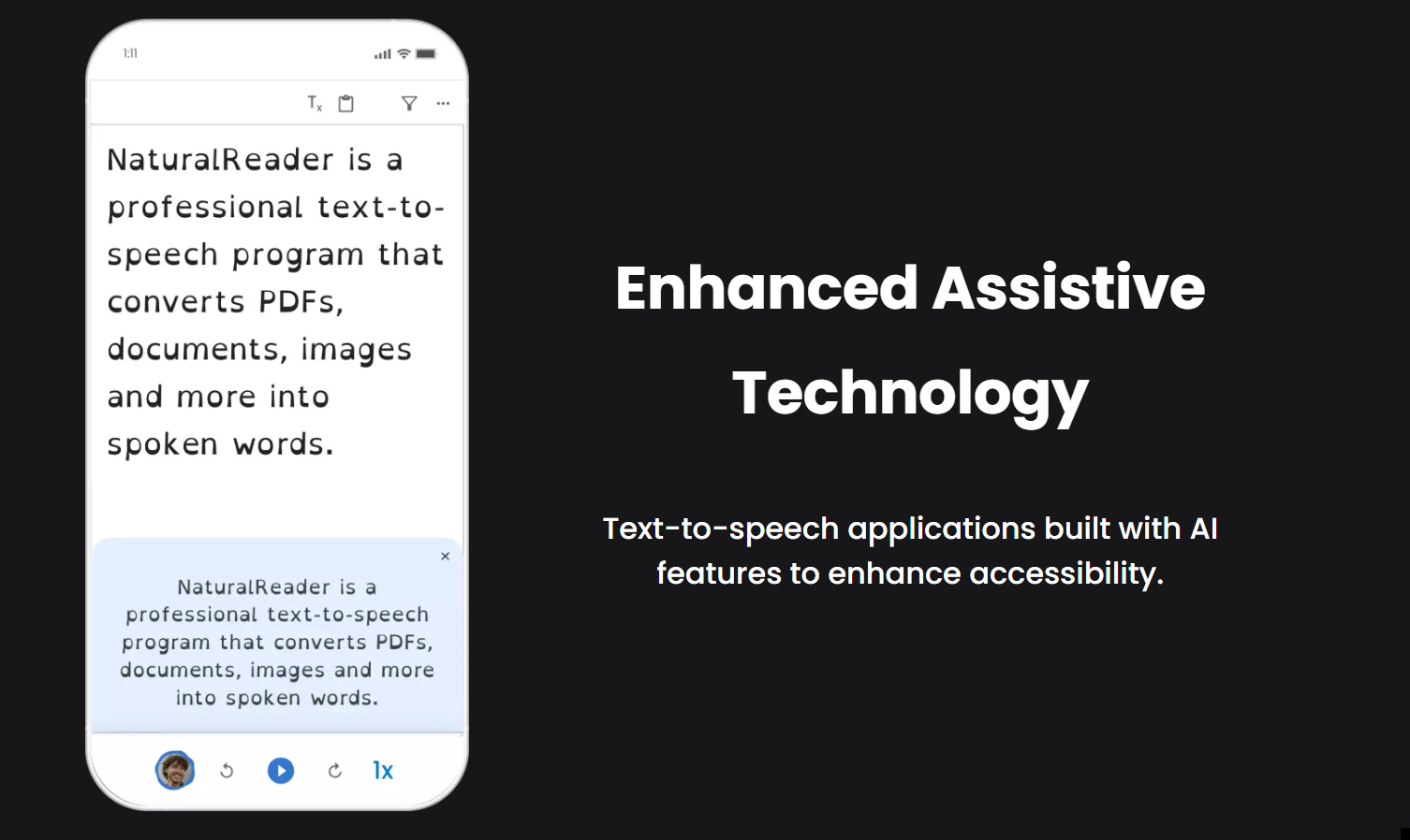natural reader, explaining its accessibility
