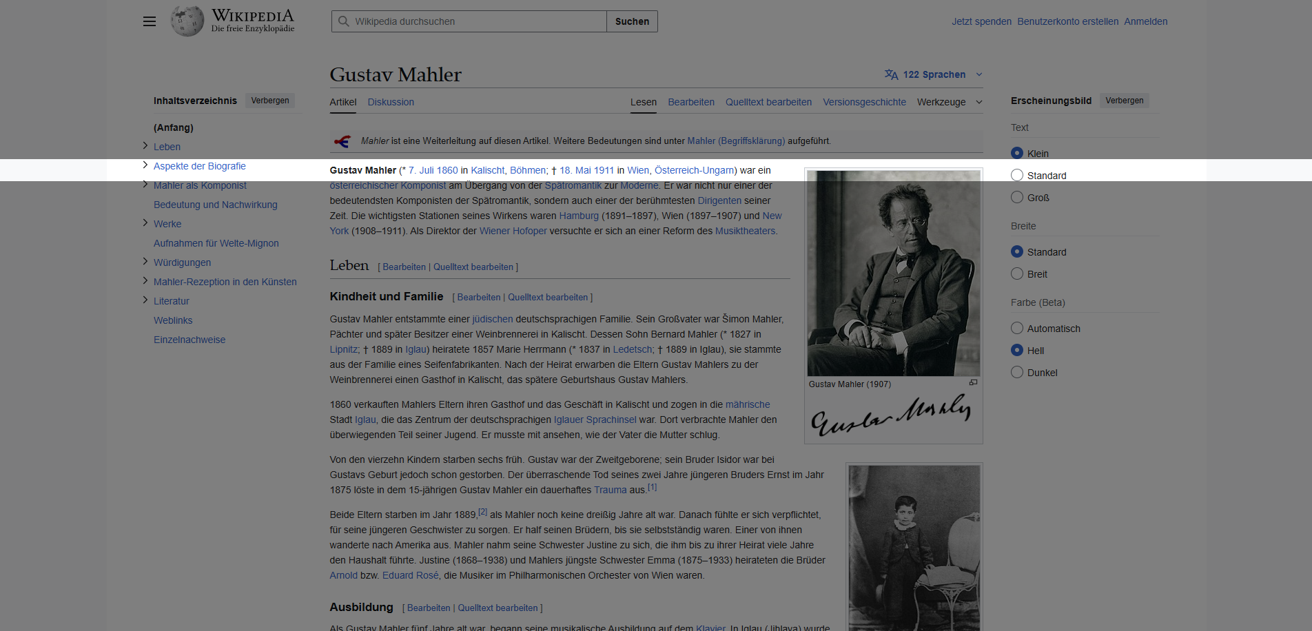 Pixie Leselineal im Einsatz auf Wikipedia