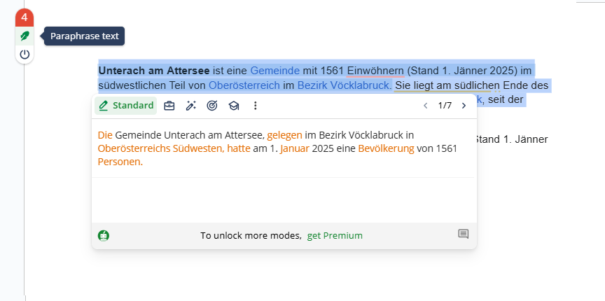 Quill bot paraphrasing
