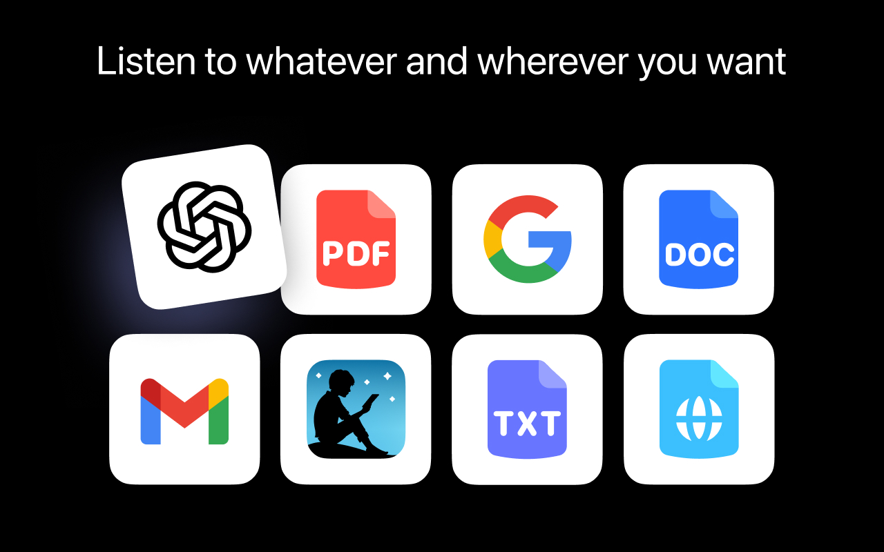 Speechify erlaubt es viele dinge zu lesen