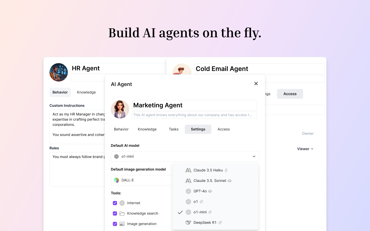 Build AI Agents on the fly